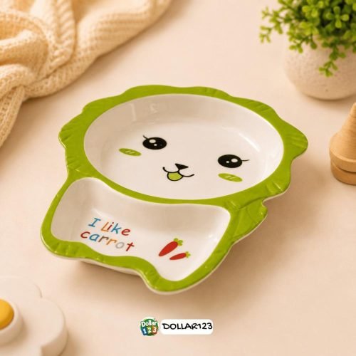I Like Carrot Bunny 2-Compartment Kids Tray (Green)