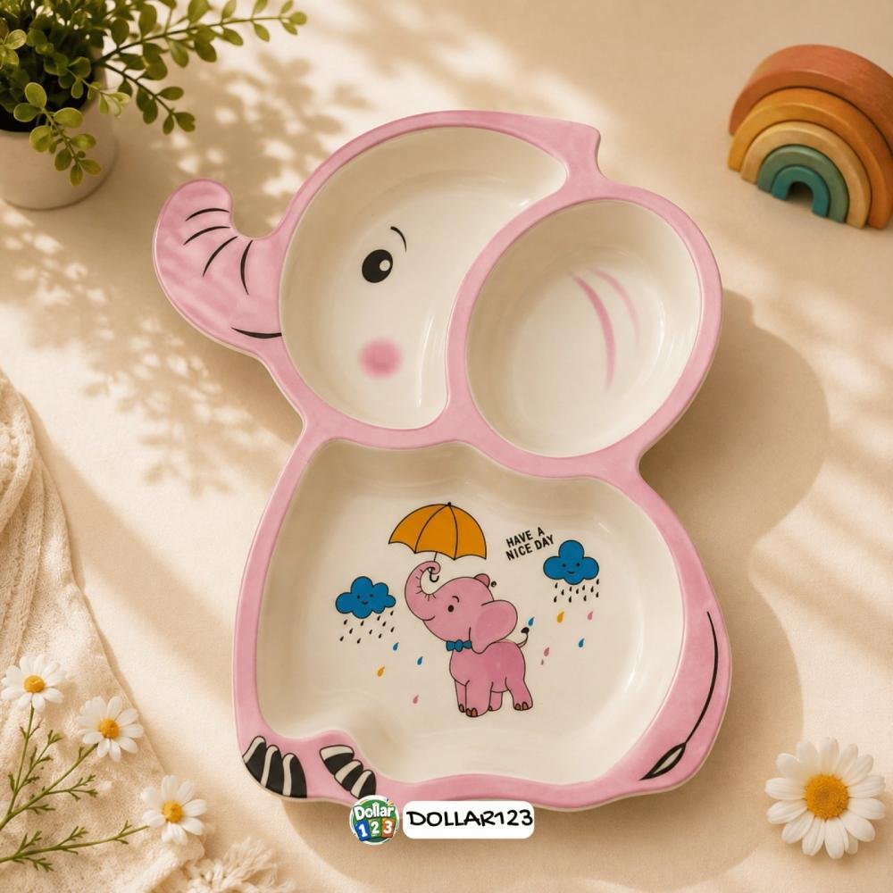 Elephant 3-Compartment Kids Tray