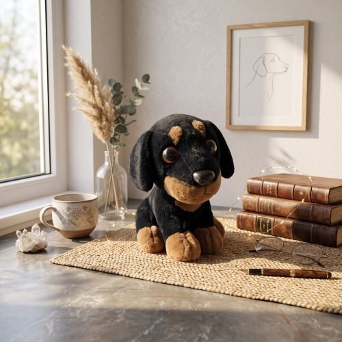 Black & Tan Puppy Soft Toy