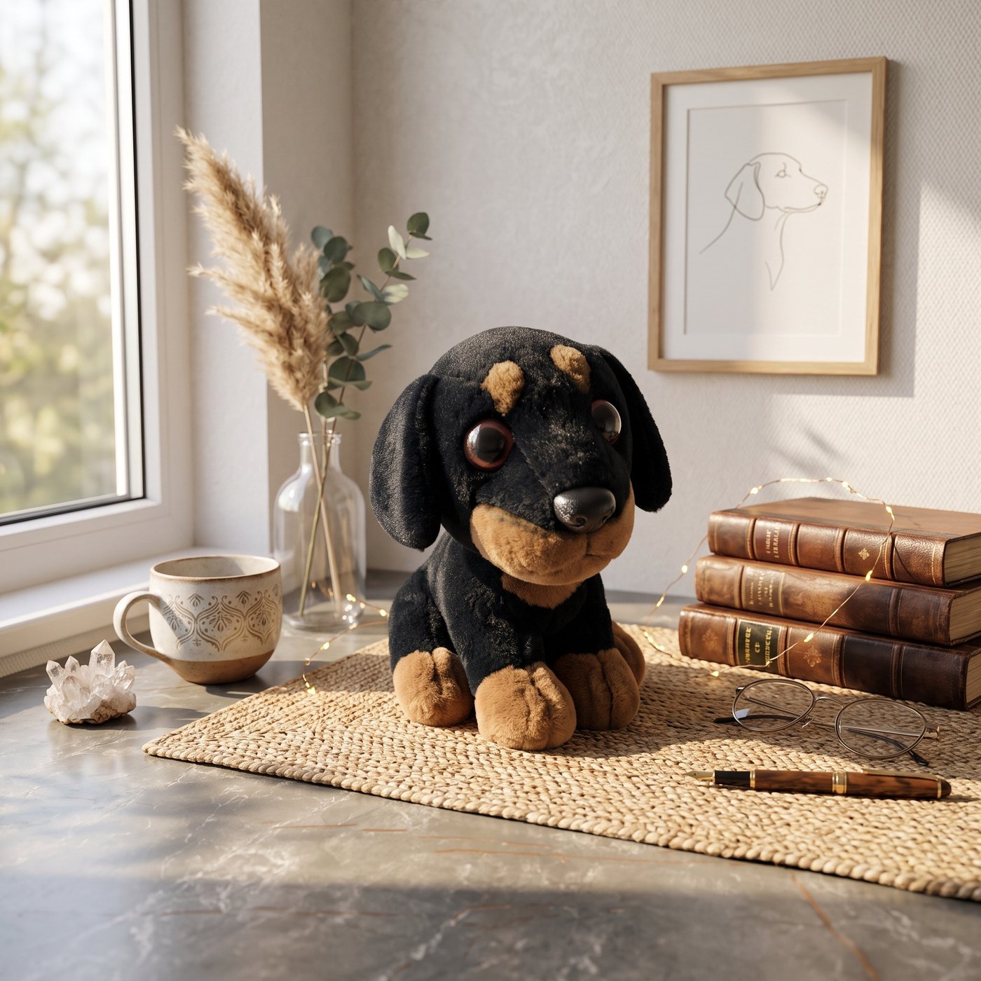 Black & Tan Puppy Soft Toy