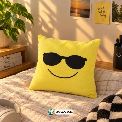 Sunglasses Cool Emoji Square Pillow