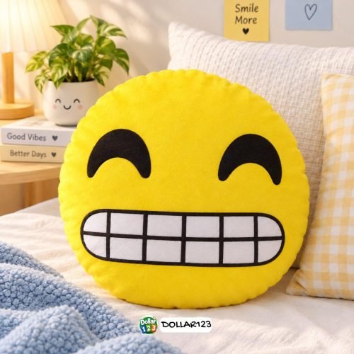 Winking Tongue-Out Emoji Round Pillow
