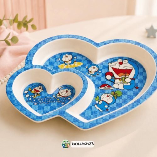 Doraemon Heart-Shaped 3-Compartment Kids Tray