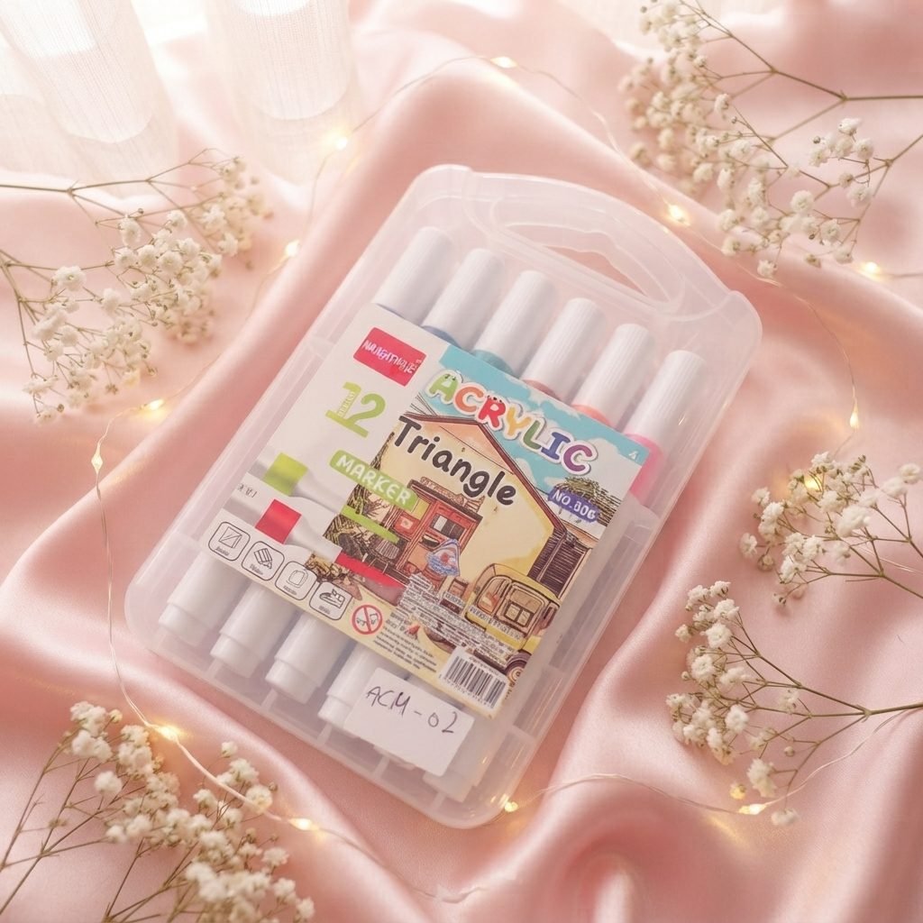 Triangle Acrylic Marker Set - 12 Colours