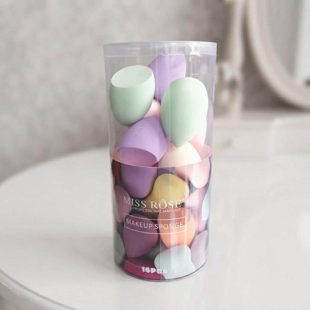 Makeup Sponge Jar - 16 Pieces