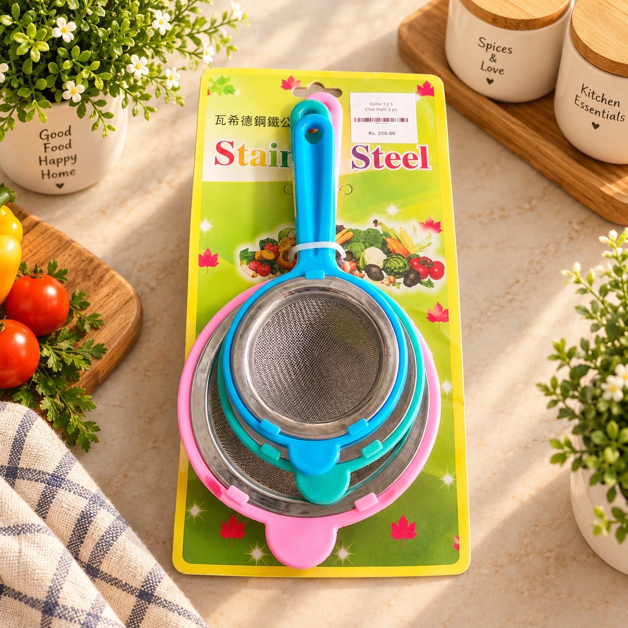 Chai Strainer Set - 3 Pieces