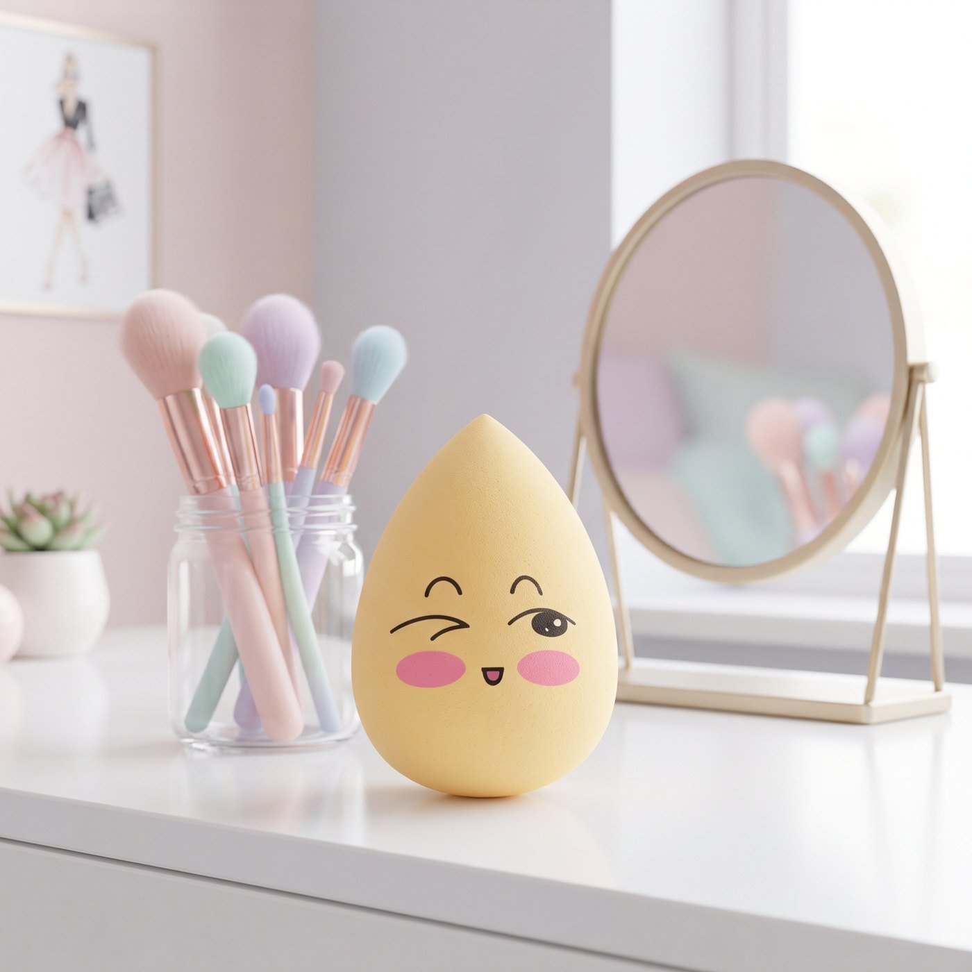 Smiley Face Makeup Sponge - Boxed