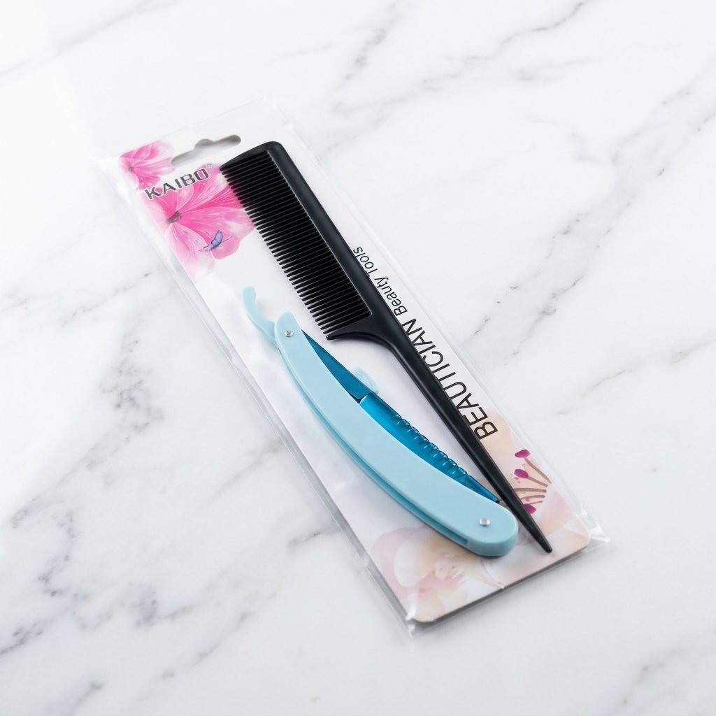Beautician Comb & Razor Set