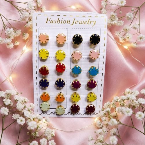 Claw Set Stud Earrings - Card of 12