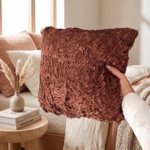 Fluffy Square Pillow (Terracotta)