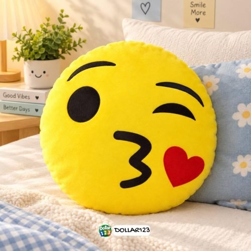 Sweat-Drop Laughing Emoji Round Pillow