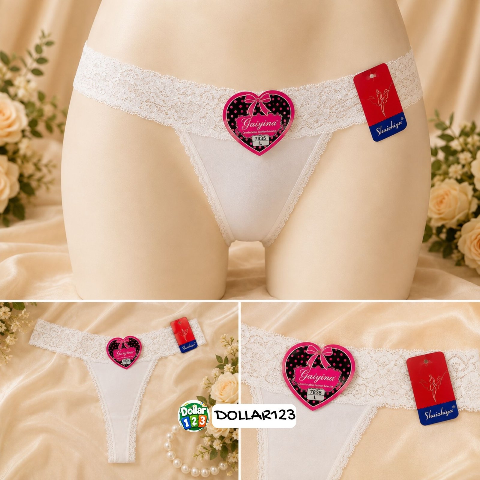 Ivory Lace Thong