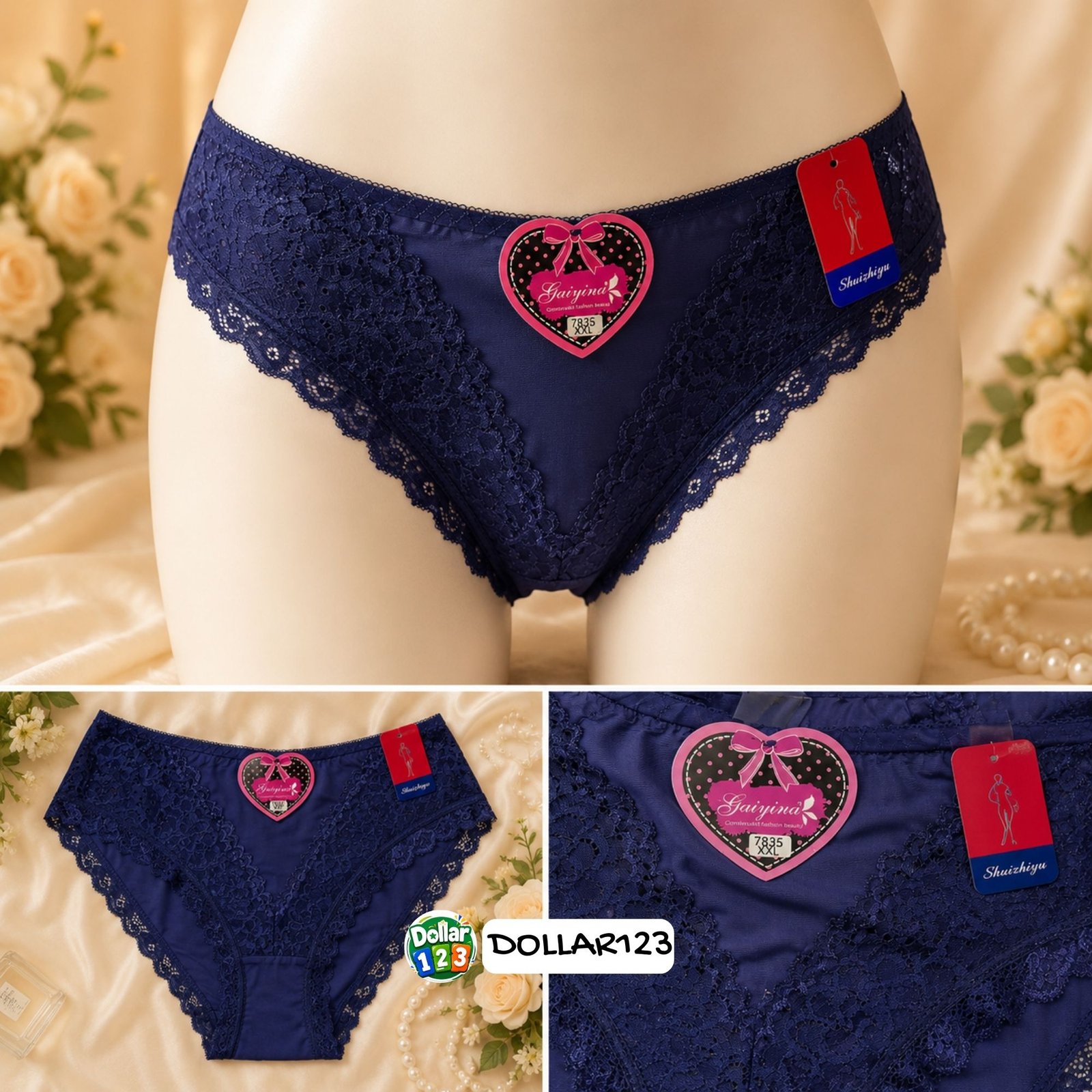Navy Blue Lace Panty