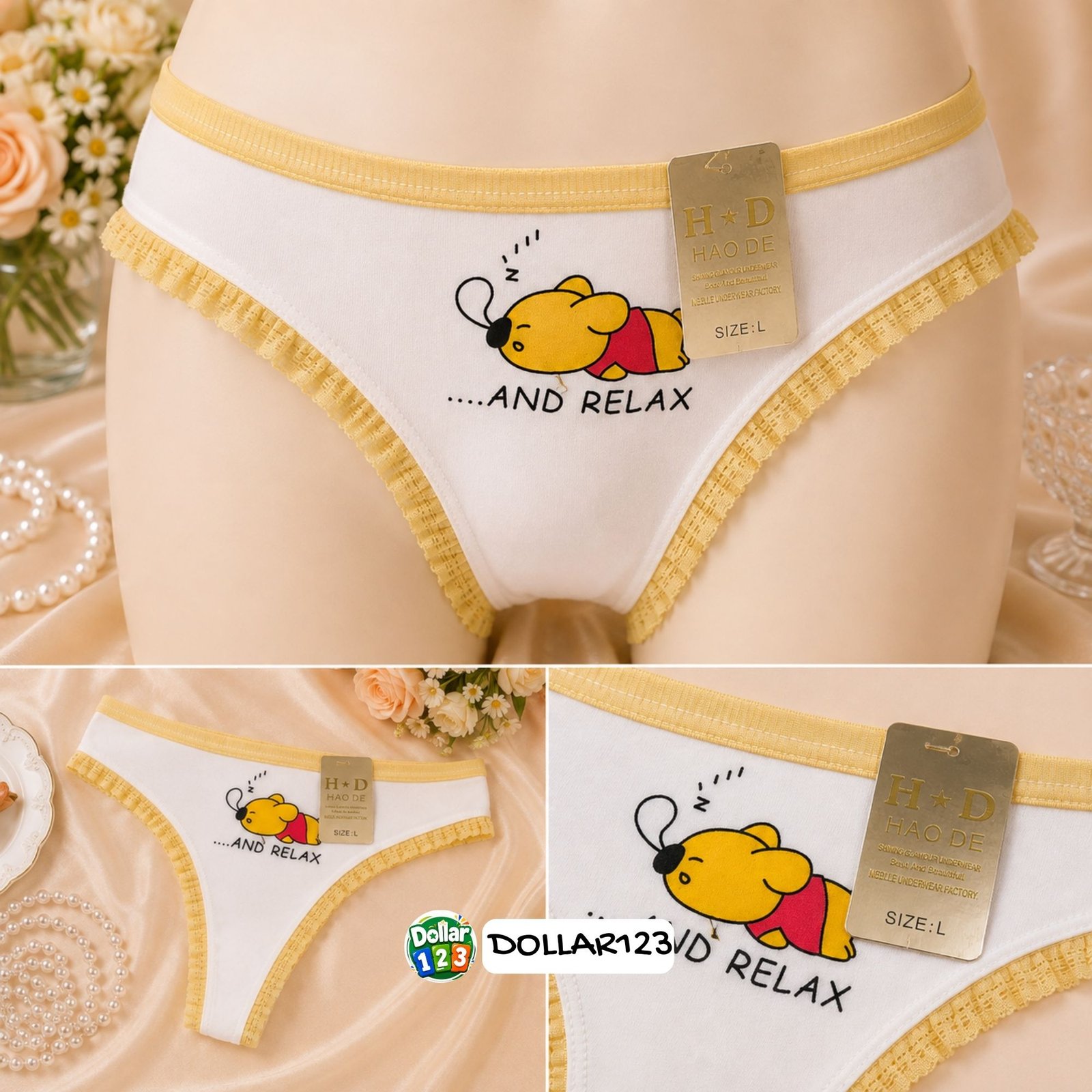 Sleepy Bear Print Cotton Panty